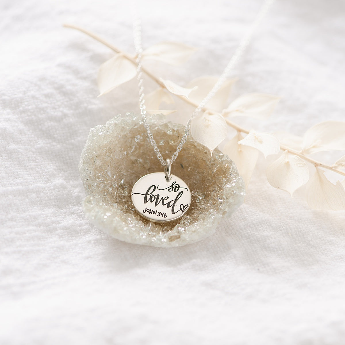 Sterling Silver So Loved Pendant Necklace | John 3:16