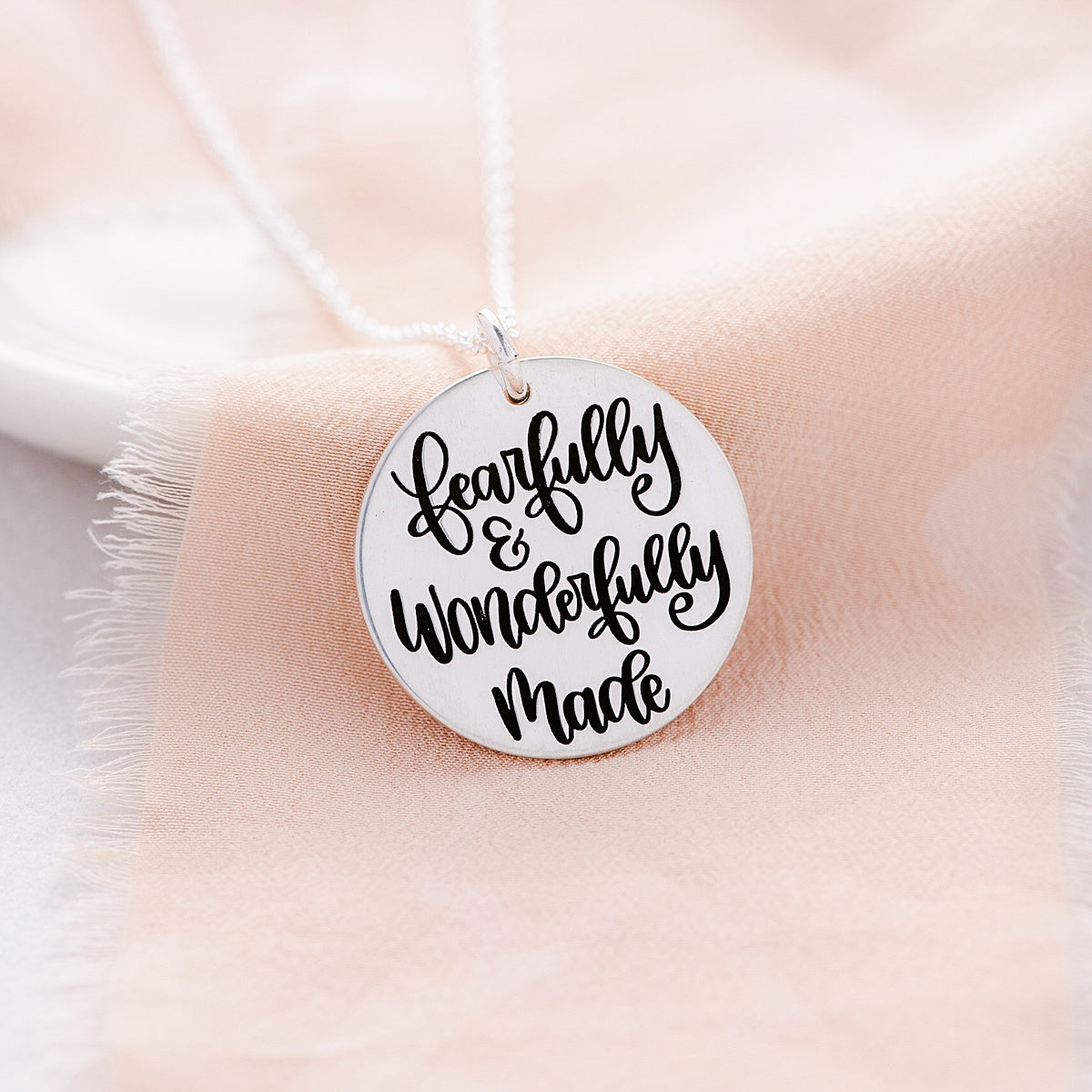 Sterling Silver Psalm 139:14 Pendant Necklace | Fearfully & Wonderfully Made