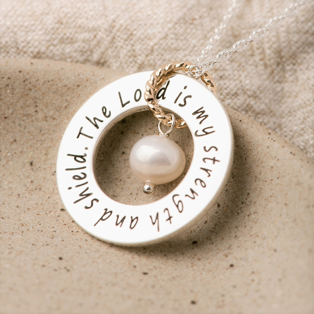 Sterling Silver Pearls of Wisdom Washer Necklace | Custom Engraving Available