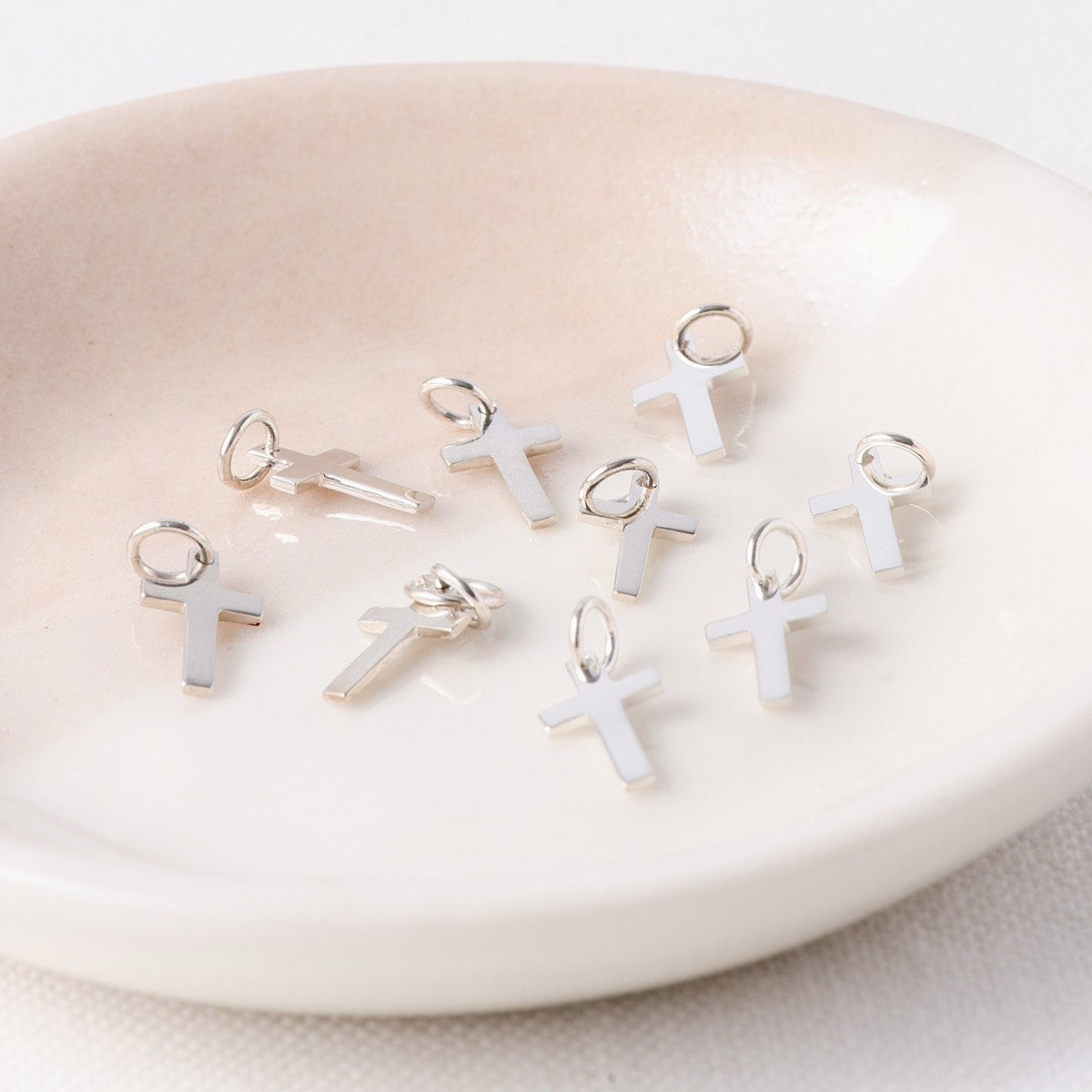 Sterling Silver Tiny Cross Charms