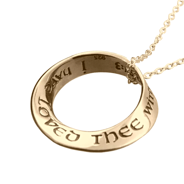 14k Gold Mobius Necklace | I Have Loved Thee with an Everlasting Love | Jeremiah 31:3