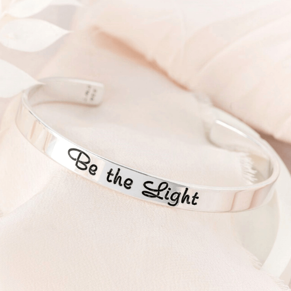 Sterling Silver Custom Personalized Engraved Cuff Bracelet | 1/4" Wide