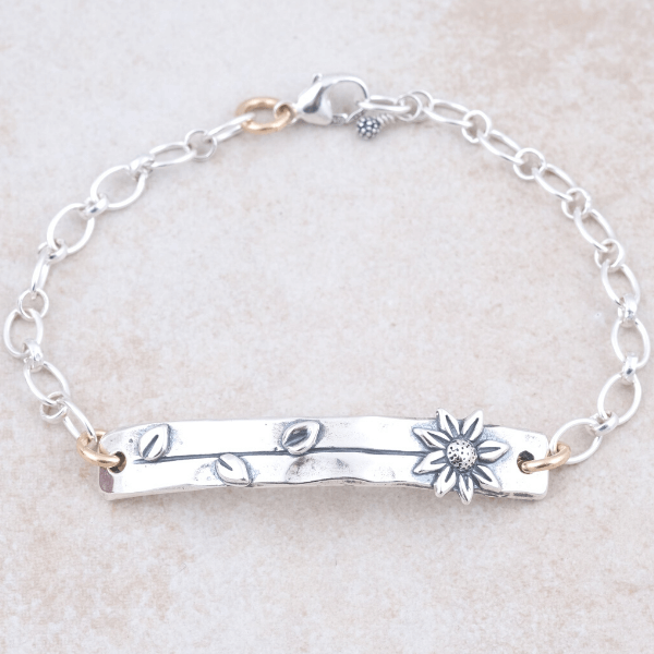 Sterling Silver Healing Sunflower Link Bracelet | Jeremiah 17:14