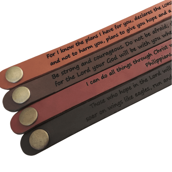Genuine Leather Custom Engraved Men's Bracelets | Personalized Text