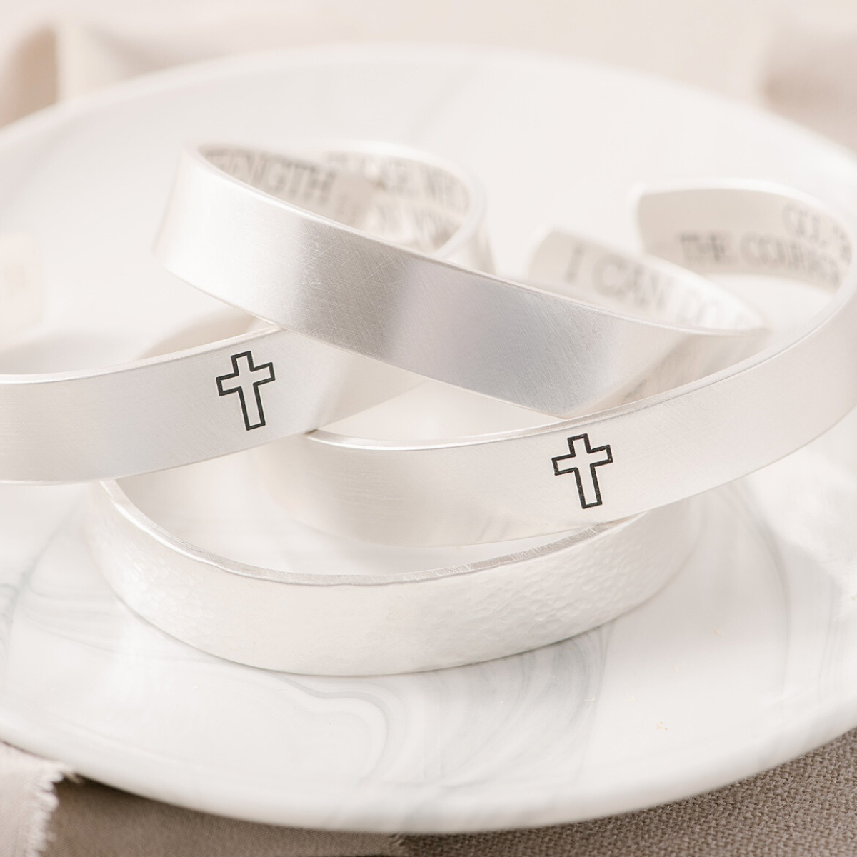 Men's Sterling Silver Custom Engraved Heavy Cuff Bracelet | 1/2" Wide