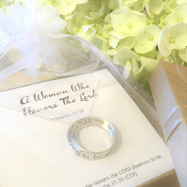 Proverbs 31:30 Sterling Silver Mobius Necklace | A Woman Who Honors the Lord