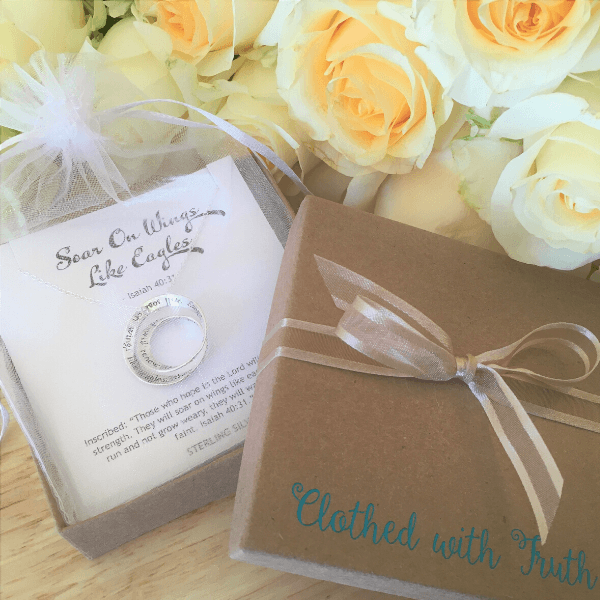 Wings Like Eagles Sterling Silver Double Mobius Twist Necklace | Isaiah 40:31