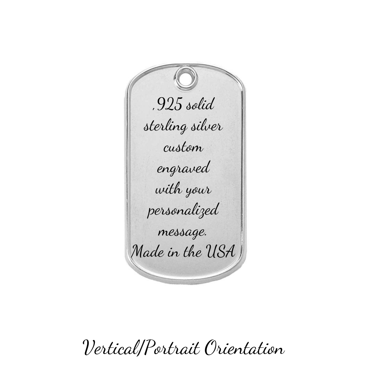 Men's Sterling Silver Custom Engraved Dog Tag Necklace | Raised Edge