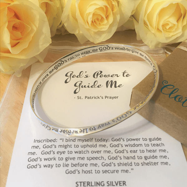 St. Patrick's Prayer Mobius Bangle Bracelet | Sterling Silver or 14k Gold