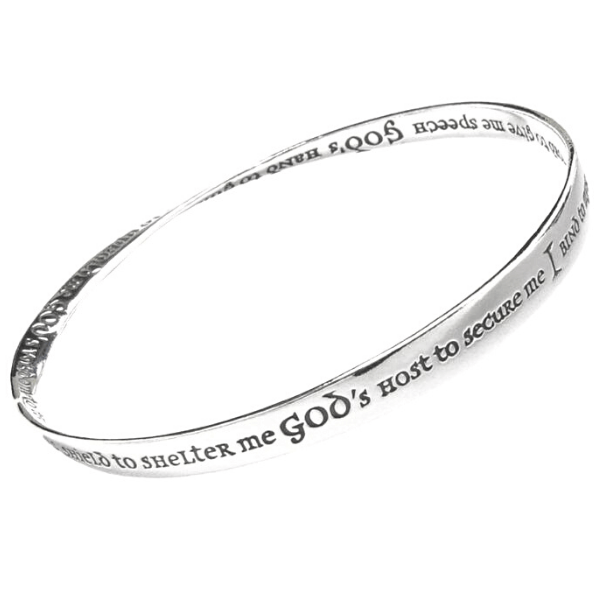 St. Patrick's Prayer Mobius Bangle Bracelet | Sterling Silver or 14k Gold