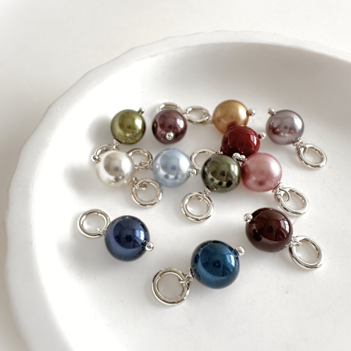 Swarovski Crystal Birthstone Pearl Charm | Personalized Add On Charm